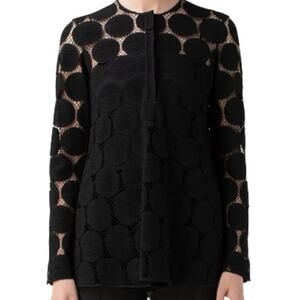 AKRIS PUNTO Black Lace Polka Dot Top
